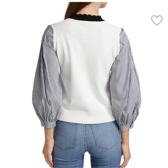 Veronica Beard Roy Mixed Media Sweater Size Large - Picture 2 of 14